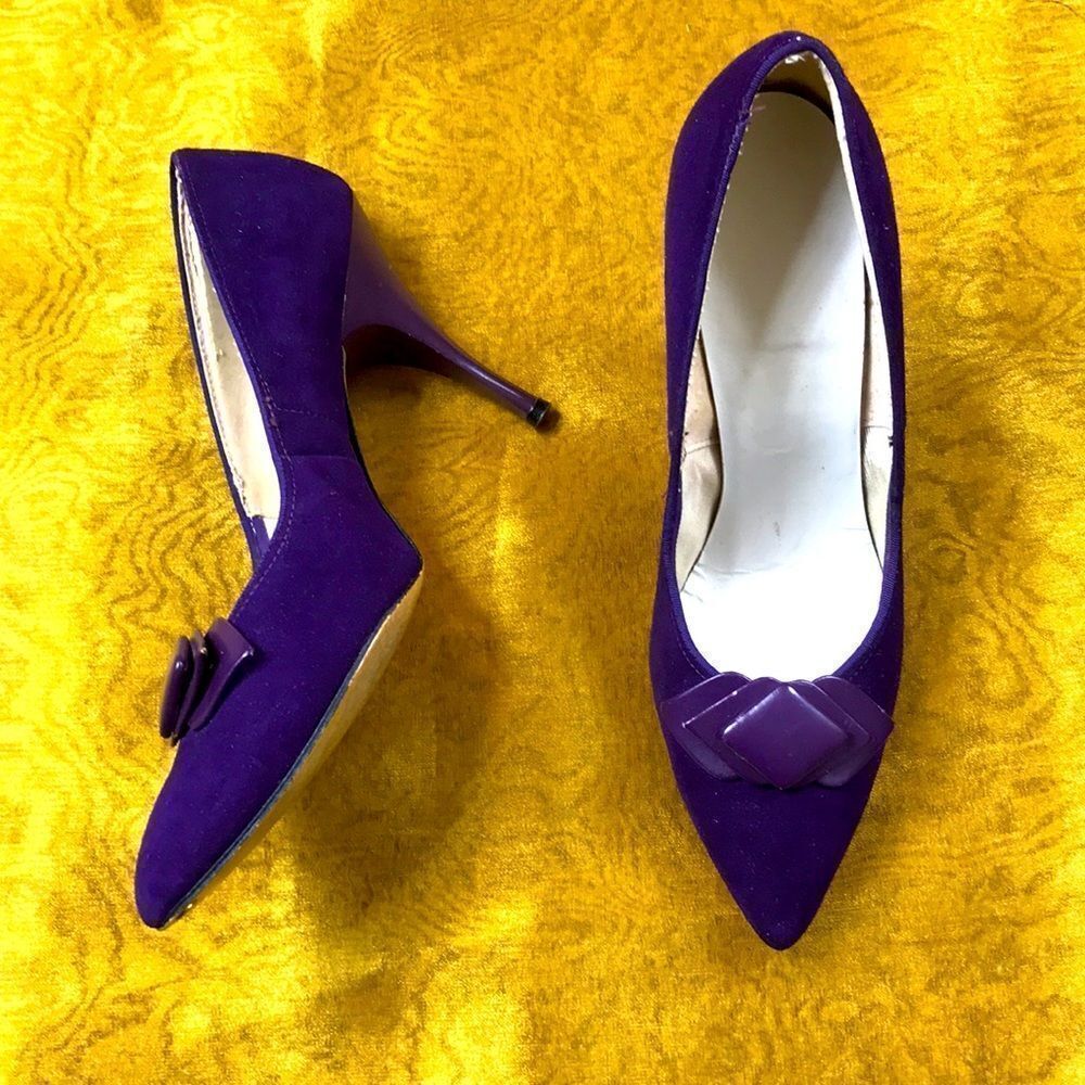 Vintage Velvet Heels  shoes - Picture 3 of 14